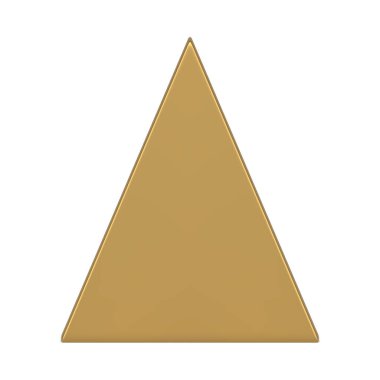 Lüks altın üçgen piramit geometrik şekil 3d gerçekçi vektör çizimi