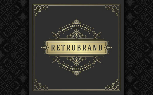 Vintage logo elegantní vzkvétá linie umění elegantní ozdoby viktoriánský styl vektorové šablony design — Stockový vektor