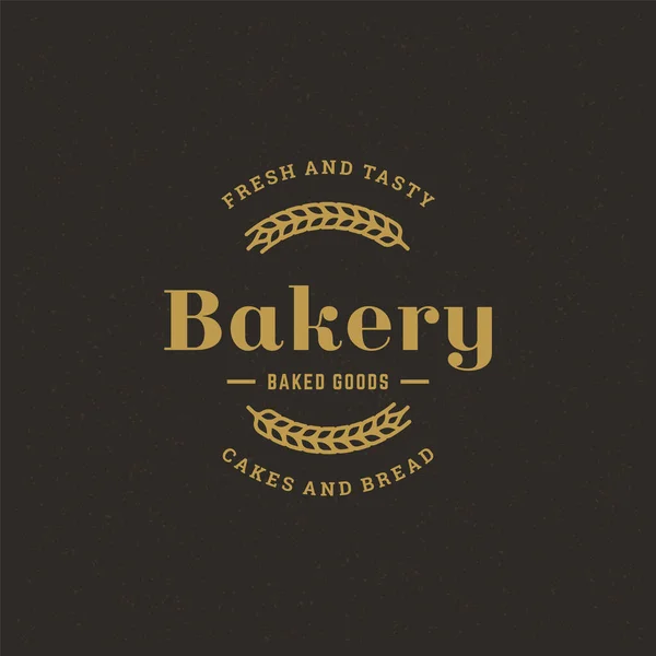 Badge de boulangerie ou illustration vectorielle rétro d'étiquette. Silhouette de blé oreille pour boulangerie. — Image vectorielle