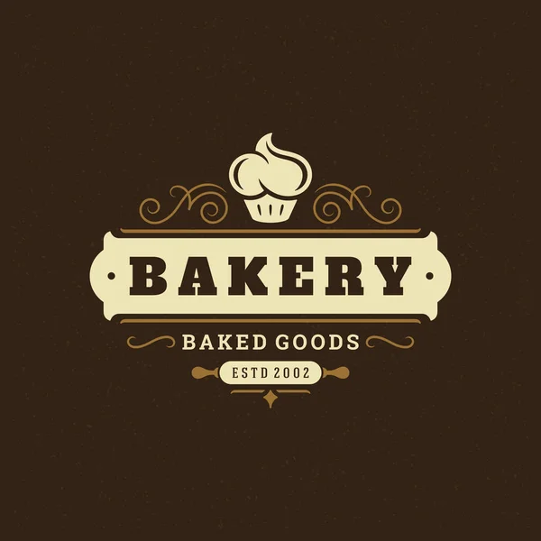 Bakery badge or label retro vector illustration — Stock Vector