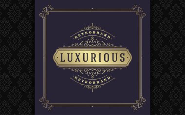 Klasik logo zarifleştirir sanat zarifliği Viktorya tarzı vektör şablonu tasarımı