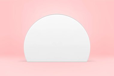 Gerçekçi beyaz parlak dikey podyum 3d şablon dekoratif tasarım vektör çizimi