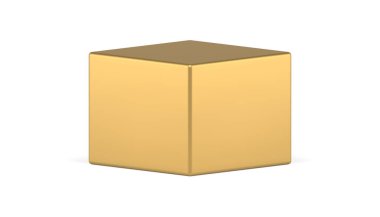 Pahalı metalik altın kare kutu 3d şablon dekoratif sahne podyum temel vektörü
