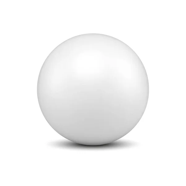 Realistische glanzende witte elegante globe vorm met schaduw geometrische figuur decoratieve ontwerp vector — Stockvector
