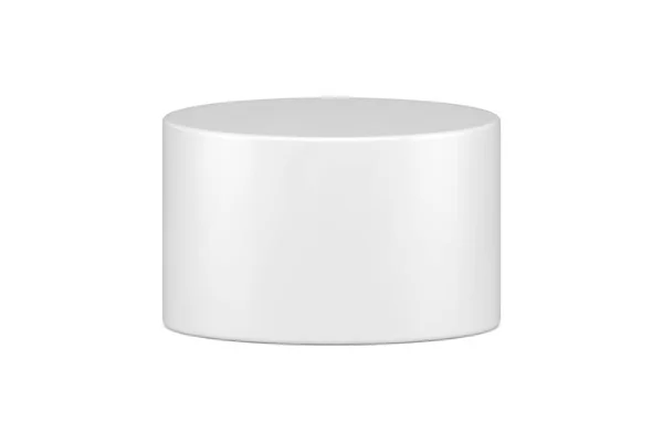 Dyr vit lyx vertikal cylinder blank pelare metallic kolonn geometrisk form vektor — Stock vektor