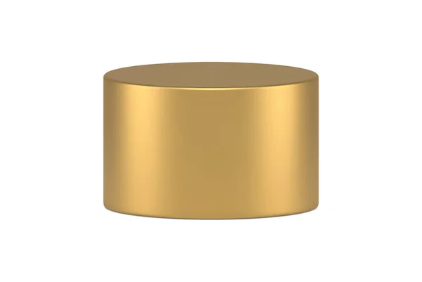 Minimalista arany henger függőleges pillér dekoratív alakja 3d sablon vektor illusztráció — Stock Vector