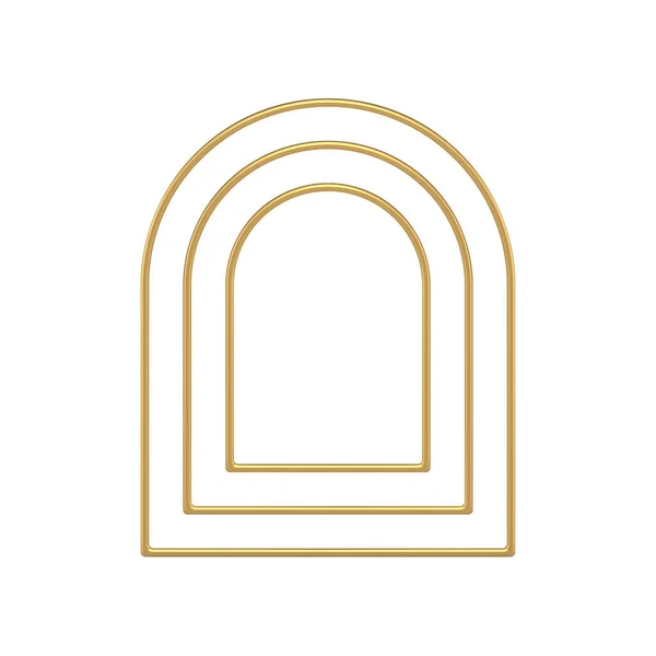 Goldene Premium vertikale Bogen mehrstufige Grenze dekoratives Design 3D-Vorlage Vektor Illustration — Stockvektor