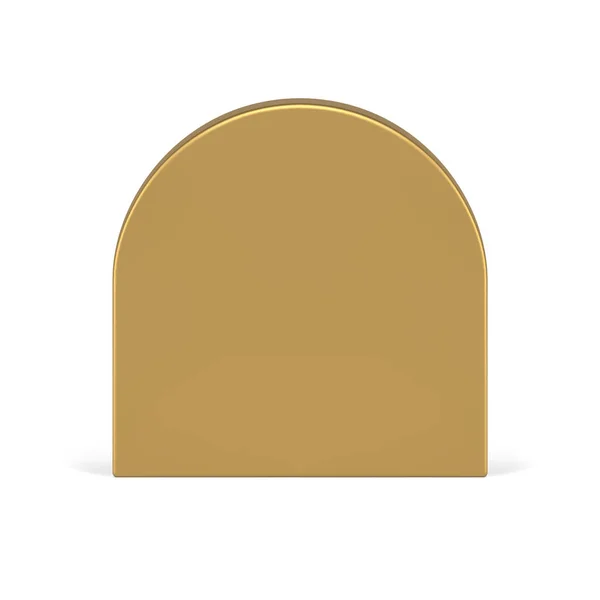 Premium metalik altın kemer podyum dikey yarım daire duvar tanıtımı 3d vektör — Stok Vektör