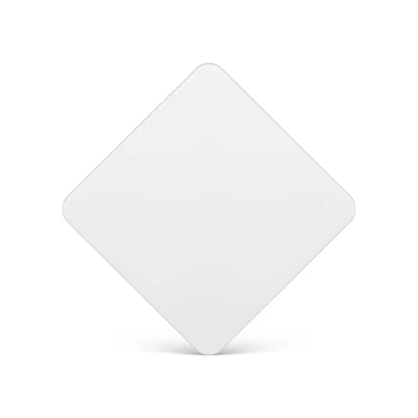 Pahalı beyaz eşkenar dörtgen gerçekçi geometri şekli dikey duvar ön görünümü 3d şablon vektörü — Stok Vektör