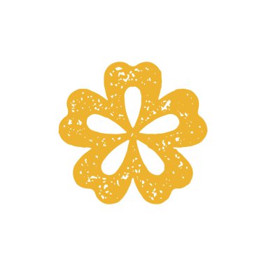 Romantik doğal çiçek yaprakları zarif yaz mevsimi çiçekleri minimalist sarı grunge doku çizimi. Şirin, yaratıcı çiçek desenli, tek renkli logot tasarımı izole edilmiş.