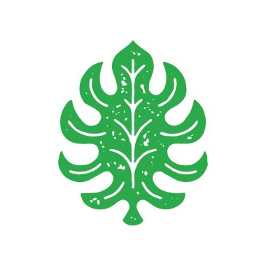 Dekoratif tropikal süslemeli yeşil yaprak doğal egzotik bitki eli grunge doku vektör çizimi. Yağmur ormanı eğreltiotu doğa yeşil bitki örtüsü izole. Minimalist dekoratif tasarım