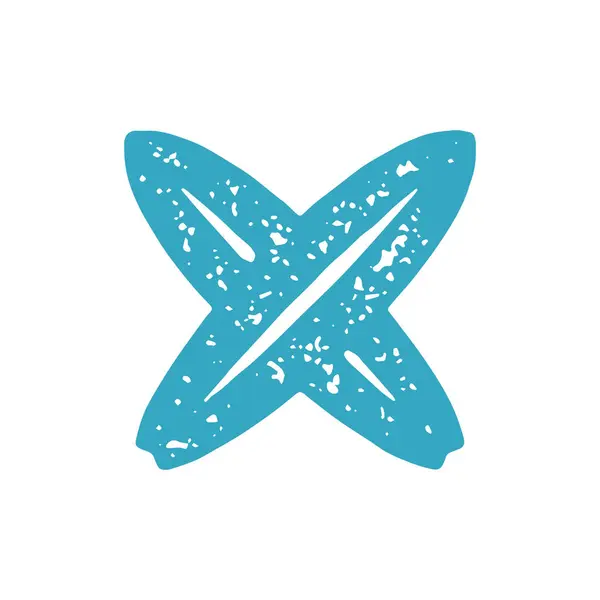 Επαγγελματικό Surfing Extreme Sports Logotype Δύο Σταυρωτές Ιστιοσανίδες Μπλε Grunge Εικονογράφηση Αρχείου