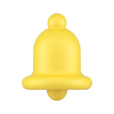 Parlak, zarif, klasik zil çağrısı telefon bildirim gerçekçi 3d ikon vektör illüstrasyonu. Dekoratif medya mesajı hatırlatıcı siber uzay düğmesi tasarımı. Haber itme uyarısı