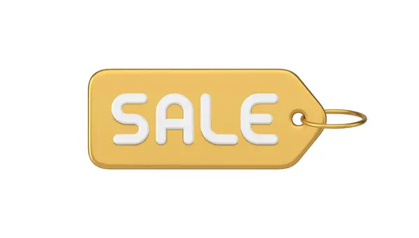 Sale Tag Rope Golden Metallic Premium Business Retail Price Special Stockillustratie