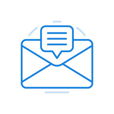 Belgelendirme vektör çizgisi simgesi içeren mesaj. Önemli kurumsal verileri içeren bilgi mektubu. Üzerinde web mesajı sembolü olan kapalı bir zarf. Kişisel posta kutusu ticari yazışmalarına gönderilmiş..