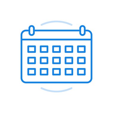 Masa takvimi vektör çizgisi simgesi. Bilgi tasarımı ile uygun bir program düzenleyici. Belirlenmiş çalışma planının hayata geçirildiği günlerce ve aylarca. Uzun zamandır beklenen tatil için zaman hesaplaması.