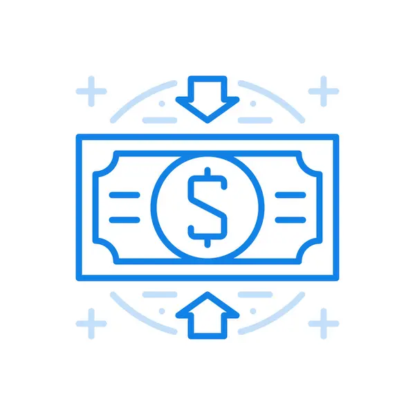 Banknote Vector Line Icon Financial Payments Cash Purchases Rich Commercial Vektorgrafiken