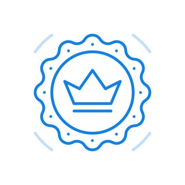 Lider optimizasyon vektör çizgisi simgesi. Başarılı iş çözümleri bulan yaratıcı pazarlama müdürü. Crown orta viteste. Analitik iletişim zihni ve verimli iş süreçleri.