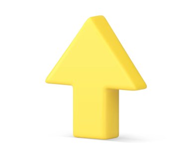 Sarı ok artışı gösterge artışı pozitif eğilim iş kazancı izometrik rozet gerçekçi 3d ikon vektör illüstrasyonu. Premium yukarı yönde büyüyen ilerleme finansal kalkınma sunumu