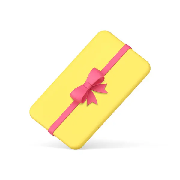 Glossy Yellow Slim Gift Card Birthday Anniversary Congratulations Decor Design — Stock Vector