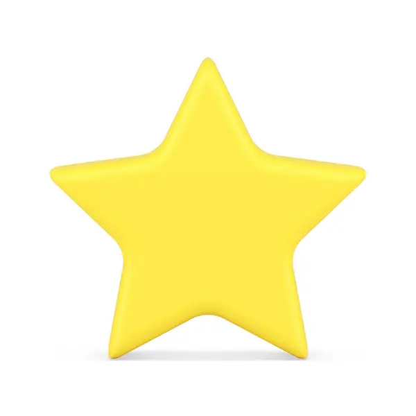 Gelbe Fünfspitzige Glänzende Sternenfront Mit Realistischer Icon Vektordarstellung Beste Auszeichnung Stockvektor
