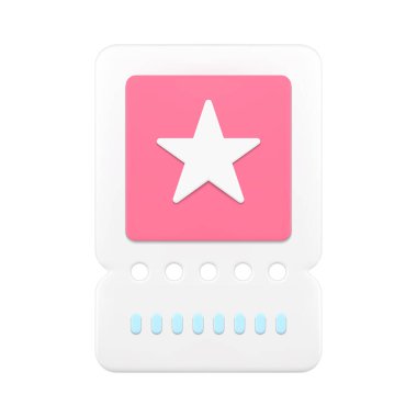 Sinema bileti dikey kupon yıldızı gerçekçi 3d ikon vektör illüstrasyonu. İndirim anlaşması eğlence erişimi etkinlik festivali giriş sinema konseri konser kartı