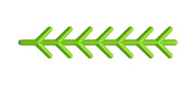 Keskin iğneli yeşil dal gerçekçi Noel parıltılı 3d şablon vektörü