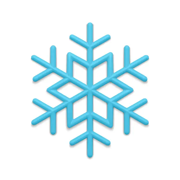 Blue Ice Snowflake Decorative Ornamental Glossy Surface Vector Illustration Realistic Wektor Stockowy