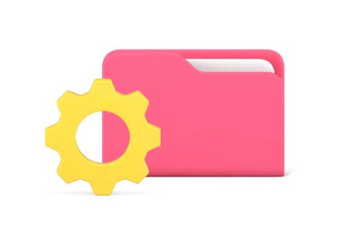 Dijital belge dizini depolama bulutu yedekleme rezervi kopyalama optimizasyonu 3d simge vektör illüstrasyonu. Elektronik arşiv bilgileri katalog veritabanı yönetim organizasyonu web yönetimi