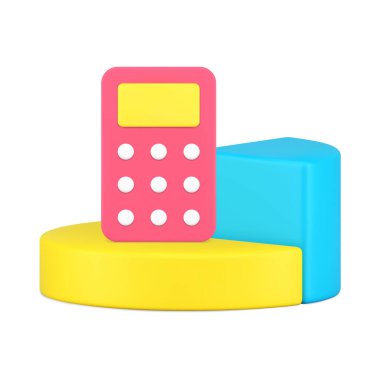 İş finansal analiz tablosu muhasebe muhasebe hesaplama yatırım stratejisi geliştirme gerçekçi 3d ikon vektör illüstrasyonu. Kurumsal bütçe dengesi gelir gider araştırması analizi