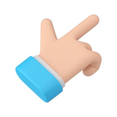 İşadamı mavi takım elbise işaretçisi işaret parmağı tıklatma düğmesine bas siber uzay imleci izometrik 3d ikon gerçekçi vektör illüstrasyonu. Forefinger dokunmatik ekran yönü jest kolu seçin