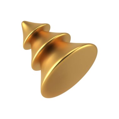 Lüks altın Xmas parlak parlak yüzey köşegen izometrik 3d vektör çizimi. Gerçekçi Noel ağacı oyuncağı alışılmadık tasarım iç dekorasyon kış bayramı kutlaması için hazırlık