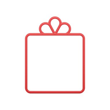 Şirin, basit, metalik, parlak bir hediye kutusu. İçinde de gerçekçi 3d model vektör illüstrasyonu var. Kapalı mekan dekoratif ladin tasarımı için pahalı bir karton paket çerçevesi.