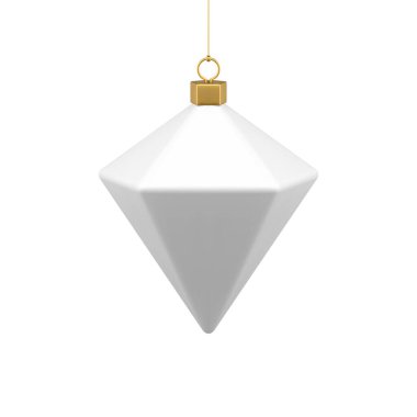 Geleneksel açılı buz sarkıtı çokgen şekilli Noel oyuncağı metalik iplik, lüks köknar ağacı dekoru 3d şablon çizimi üzerinde asılı. Gerçekçi Xmas ladini dekoratif mücevherli bayram tasarımı