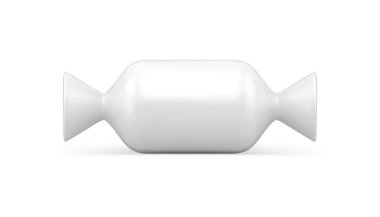 Kış tatili dekoratif tasarımı için beyaz şefkat camı tatlı Noel ağacı oyuncağı. 3 boyutlu tasarım vektör illüstrasyonu. Gerçekçi, sevimli, parlak Xmas ladin, incik boncuk, şekerli karamel tatlı.