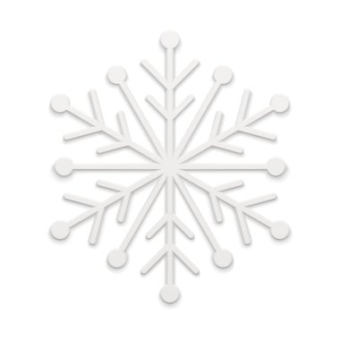 Beyaz zarif Noel süslemesi, donmuş desenli daire içine alınmış ince yüzeyli 3d şablon çizimi. Xmas 'ın gerçekçi geleneksel kış sembolü kar buzu dekoratif tasarımı.