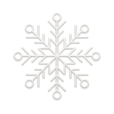 Gerçekçi kışın zarif kar tanesi donmuş süs çemberi değerli Noel ağacı dekoru çizimi. Şirin kaliteli kar geleneksel don sembolü Xmas bayram dekoratif tasarımı