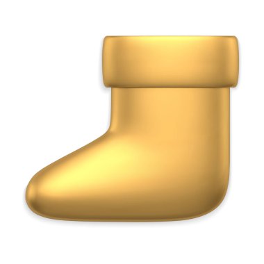 Metalik altından gerçekçi Noel Baba Noel Baba ayakkabı şenlik oyuncağı kış tatili dekor çizimi için tebrikler. Şenlikli 3D dekoratif tasarım için en değerli Xmas oyuncak çorabı.