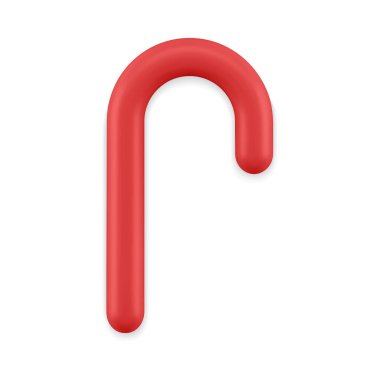 Lüks kırmızı klasik metalik mat şeker şeker geleneksel Noel şekeri suni değerli vektör çizimi. Pahalı Xmas lezzetli dekoratif tasarım öğesi 3 boyutlu tatil dekoru