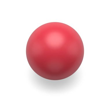 Kırmızı klasik parlak gerçekçi yuvarlak top balon ya da küresel tasarım vektör çizimi için 3D şablon. Premium yuvarlak küre geometrik şekilli uçan element. Gölge şeklindeki minimalist dekor.