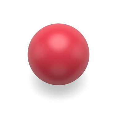 Kırmızı klasik parlak gerçekçi yuvarlak top balon ya da küresel tasarım vektör çizimi için 3D şablon. Premium yuvarlak küre geometrik şekilli uçan element. Gölge şeklindeki minimalist dekor.