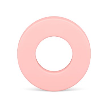 Pembe daire minimalist çerçeve dekoratif dikey biçim tasarım gerçekçi vektör illüstrasyonu. Premium yuvarlak dairesel temel geometrik basit parlak modern dekor ögesi ön görünümü