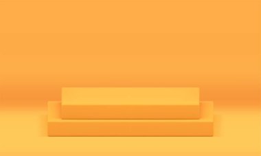 3d podyum sarı kare merdiven yarışması en iyi kutlama gerçekçi vektör illüstrasyonunu kazandı. Çokgen kaidesel basamak premium minimalist mimari temel temel temel temel dekorasyon tasarımı