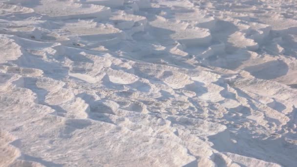 Piedra caliza travertino aguas termales textura. — Vídeo de stock