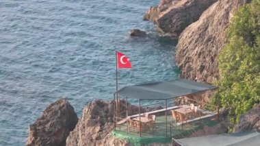 Beautiful view of Mediterranean sea and rocky shore.