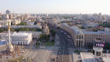 Kiev 'in ana meydanının üst görüntüsü.