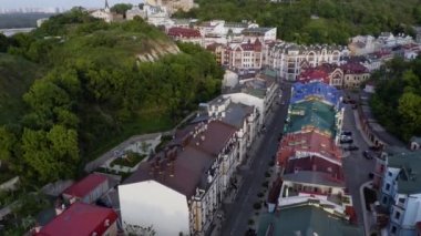 Avrupa 'nın tarihi şehirlerinin hava manzarası.