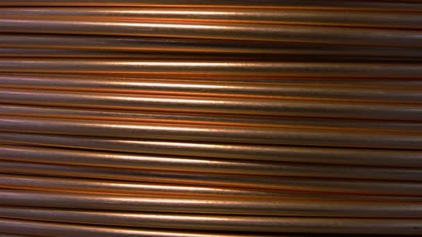 Close-up big copper wires for technological background. — Vídeo de Stock