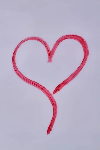Красное Сердце Ручной Росписью Белом Фоне Любовь Романтика — стоковое фото