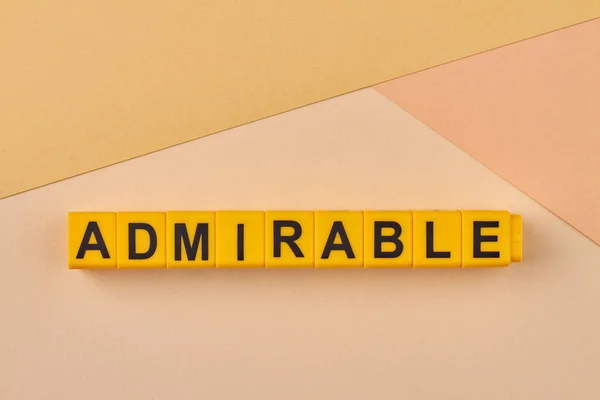 Word Admirable Written Plastic Blocks Color Background Flat Lay Copy — Stock Photo, Image